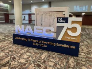 NAEC logo in the entering door of convention 2024